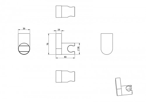 Держатель ручного душа Wonzon &amp; Woghand WW-994207-BG цвет Брашированное золото