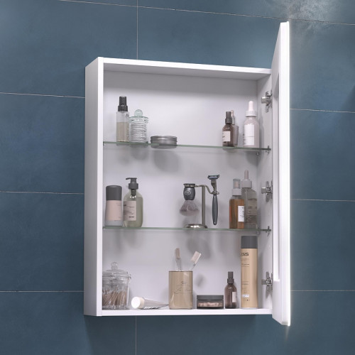 Зеркальный шкаф Vigo Geometry Step 60 301 с подсветкой цвет Белый