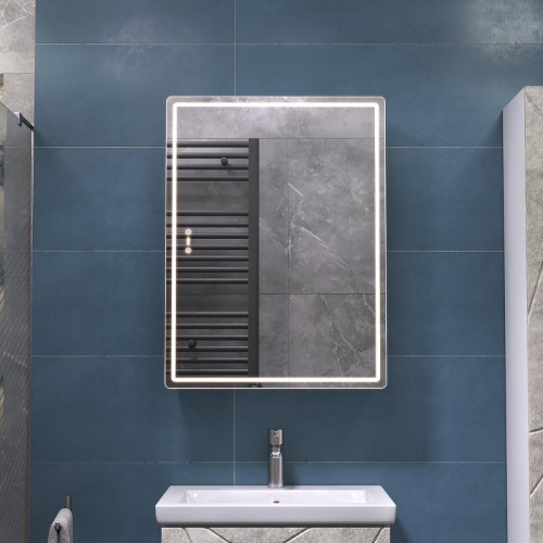 Зеркальный шкаф Vigo Geometry Step 60 301 с подсветкой цвет Белый