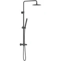 Душевая система Damixa Scandinavian Pure 936800300 с термостатом Черная матовая латунь на стену