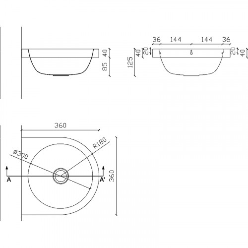 Раковина Nofer 35 13036.A.S Нержавеющая сталь матовая
