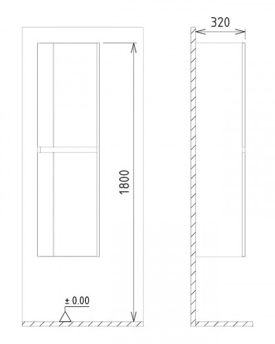 Шкаф пенал Orka Likya 40 3001083 подвесной