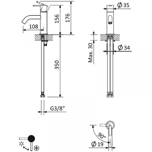 Смеситель для раковины Cezares Leaf LEAF-LSM2-L-MM Morning Mist латунь