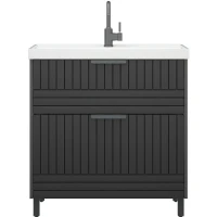 Тумба под раковину Corozo Терра 80 SD-00001323 Графит матовый МДФ / ЛДСП