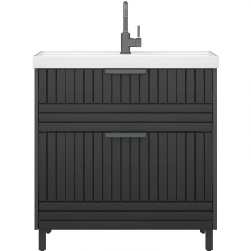 Тумба под раковину Corozo Терра 80 SD-00001323 Графит матовый МДФ / ЛДСП