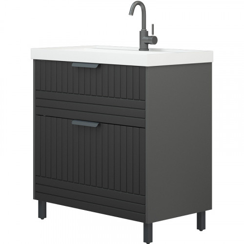 Тумба под раковину Corozo Терра 80 SD-00001323 Графит матовый МДФ / ЛДСП
