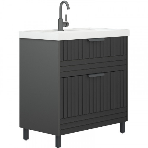 Тумба под раковину Corozo Терра 80 SD-00001323 Графит матовый МДФ / ЛДСП