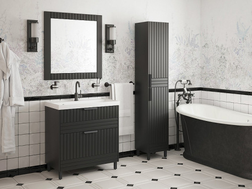 Тумба под раковину Corozo Терра 80 SD-00001323 Графит матовый МДФ / ЛДСП