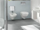 Комплект унитаза Villeroy&Boch O Novo 5660H101 с инсталляцией Tece Profil 9400412 с сиденьем Микролифт и клавишей смыва Хром глянцевый
