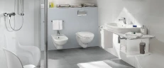 Комплект унитаза Villeroy&Boch O Novo 5660H101 с инсталляцией Tece Profil 9400412 с сиденьем Микролифт и клавишей смыва Хром глянцевый