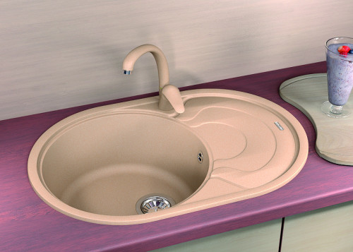 Кухонная мойка Florentina Родос-760 20.140.D0760.302 Антрацит искусственный камень (литьевой мрамор) встраиваемый