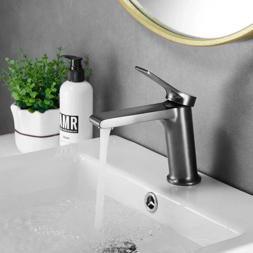 Смеситель для раковины Shevanik S8301T цвет Оружейная сталь