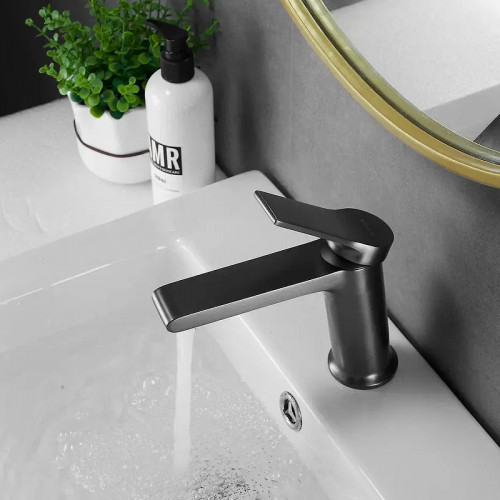 Смеситель для раковины Shevanik S8301T цвет Оружейная сталь