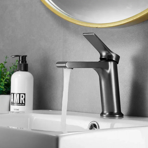 Смеситель для раковины Shevanik S8301T цвет Оружейная сталь