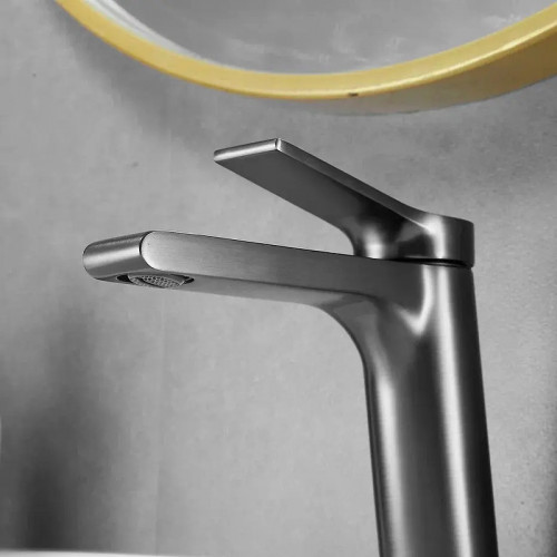 Смеситель для раковины Shevanik S8301T цвет Оружейная сталь