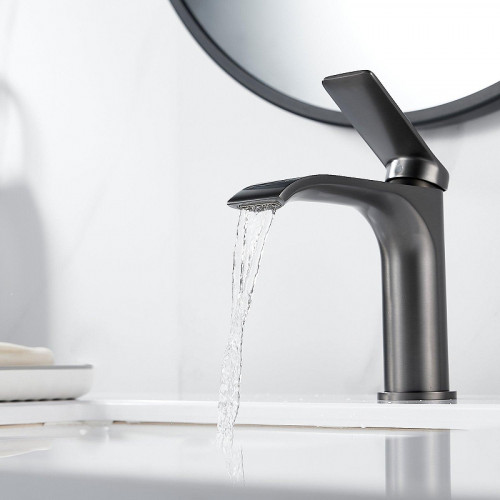 Смеситель для раковины Shevanik S4101T цвет Оружейная сталь