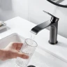 Смеситель для раковины Shevanik S4101T цвет Оружейная сталь