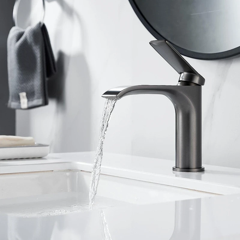 Смеситель для раковины Shevanik S4101T цвет Оружейная сталь