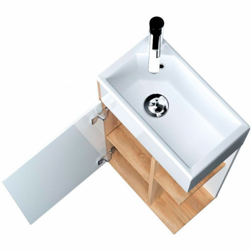 Тумба с раковиной 1MarKa Laura 40Н L У85930 Дуб сонома Белый МДФ / ЛДСП