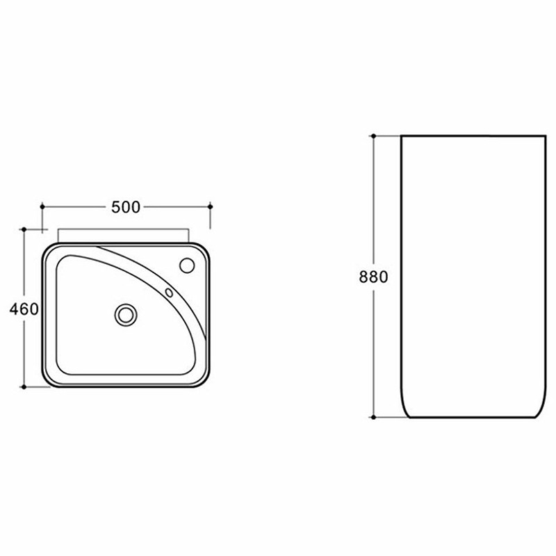 Раковина Vincea 50 VBS-2P202 Белая фарфор напольный