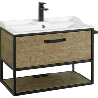 Тумба под раковину Aquaton Лофт Фабрик 80 1A242401LTDY0 подвесная Дуб кантри МДФ / ЛДСП