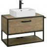 Тумба под раковину Aquaton Лофт Фабрик 80 1A242401LTDY0 подвесная Дуб кантри МДФ / ЛДСП