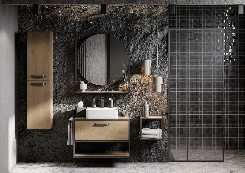 Тумба под раковину Aquaton Лофт Фабрик 80 1A242401LTDY0 подвесная Дуб кантри МДФ / ЛДСП