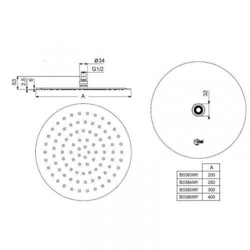 Верхний душ Ideal Standard Ideal Rain Luxe B0384MY Хром нержавеющая сталь на потолок