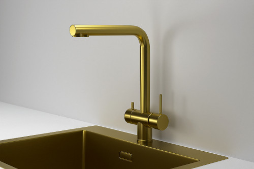 Смеситель для кухни Granula Kitchen Space 7011 цвет Золото сатин