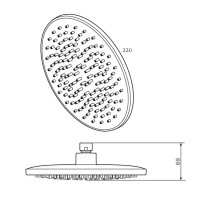 Верхний душ AM.PM Gem F0590022 Черный матовый латунь на стену