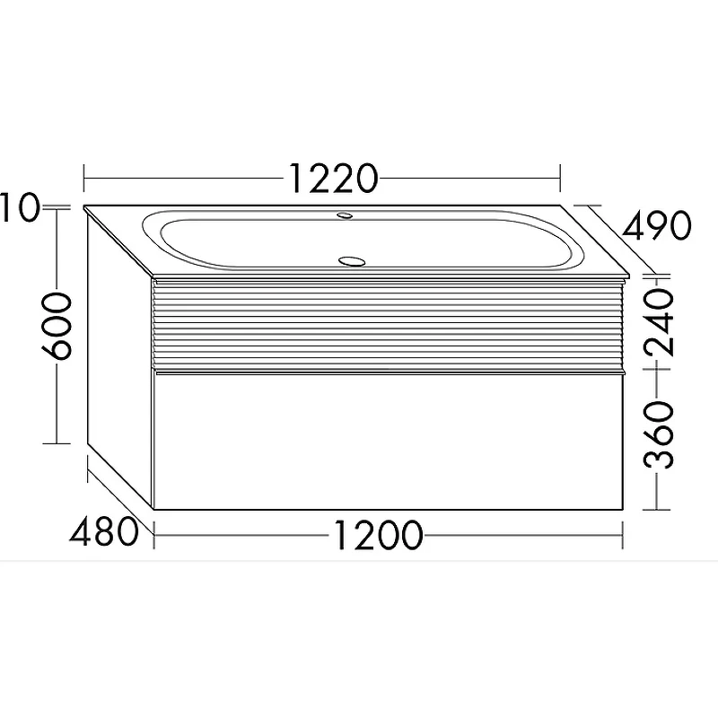 Тумба с раковиной Burgbad Fiumo 120 SFXN122F3957FOT55G0223C0001*1 подвесная Eisblau Softmatt