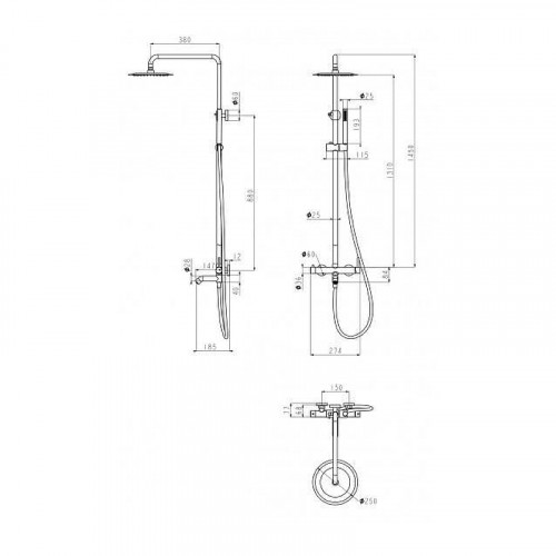 Душевая система Grocenberg GB7099GL цвет Золото брашированное