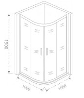 Душевой уголок Good Door Cofe R-100-C-B 100x100 КФ00003 профиль Черный стекло прозрачное