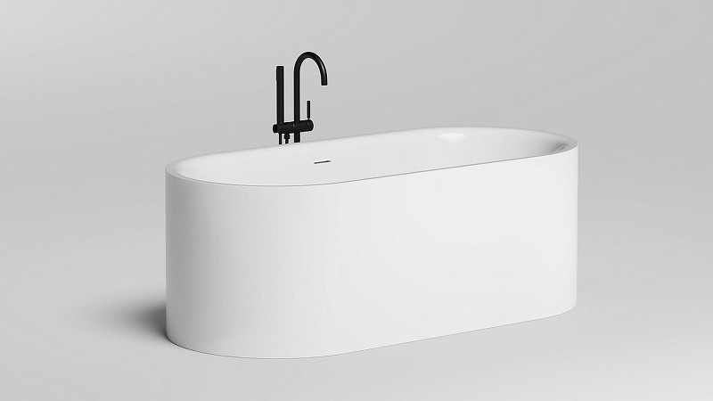 Ванна из искусственного камня Salini Perla 170х80 1049101G Белая глянцевая