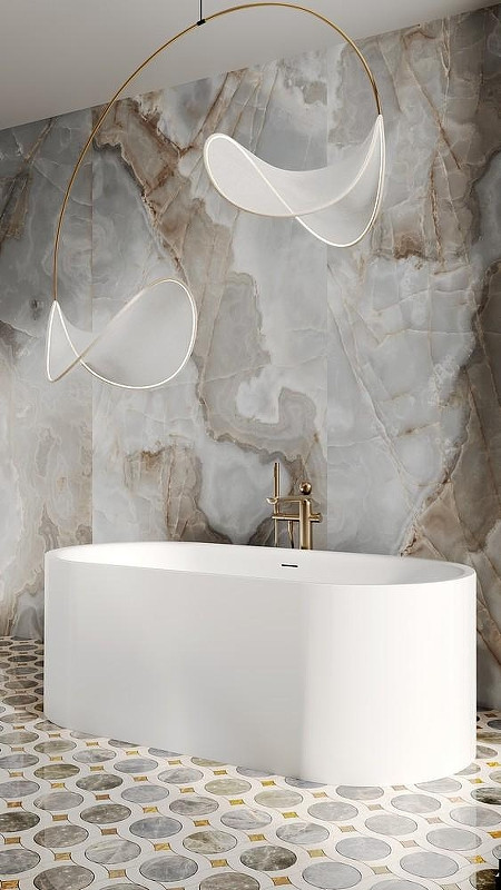 Ванна из искусственного камня Salini Perla 170х80 1049101G Белая глянцевая