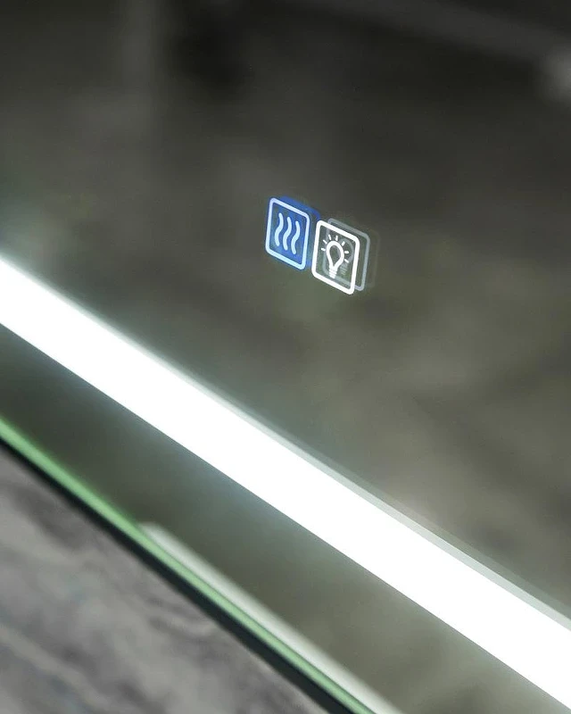 Зеркало BelBagno Kraft 90 SPC-KRAFT-900-800-LED-TCH-WARM-NERO с подсветкой цвет Черный с сенсорным выключателем и подогревом