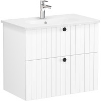 Тумба с раковиной Vitra Root Groove 80 69436 подвесная Белая матовая МДФ / ЛДСП