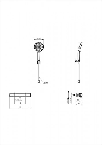 Смеситель для душа Wonzon & Woghand Stay WW-B2016-A-MW с термостатом цвет Белый матовый