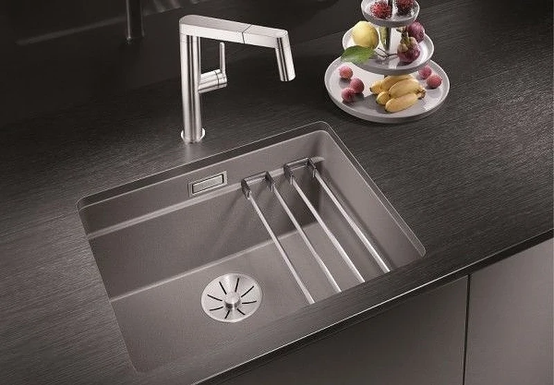 Кухонная мойка Blanco Etagon 500-U Silgranit 522234 Серый беж искусственный камень (литьевой мрамор) встраиваемый