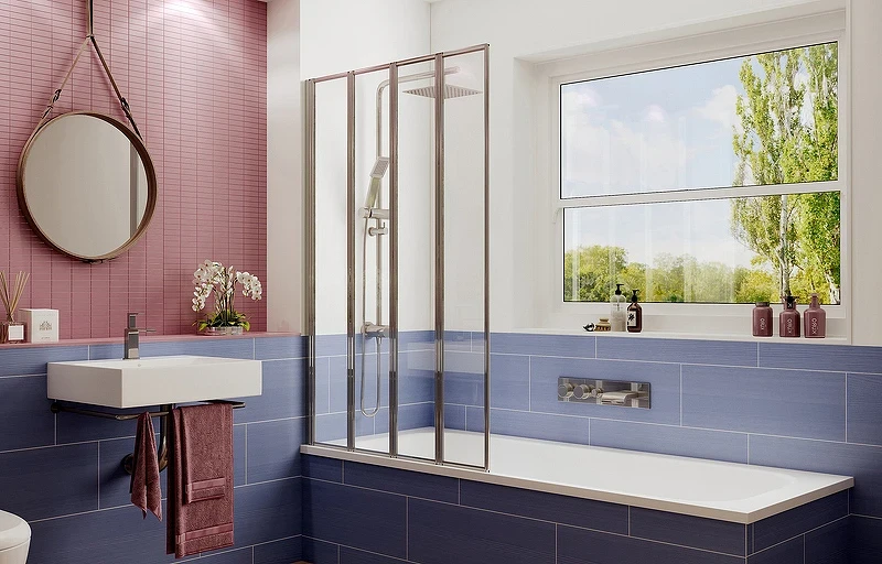 Шторка на ванну Ambassador Bath Screens 100х140 16041111L профиль Хром стекло CrystalPure