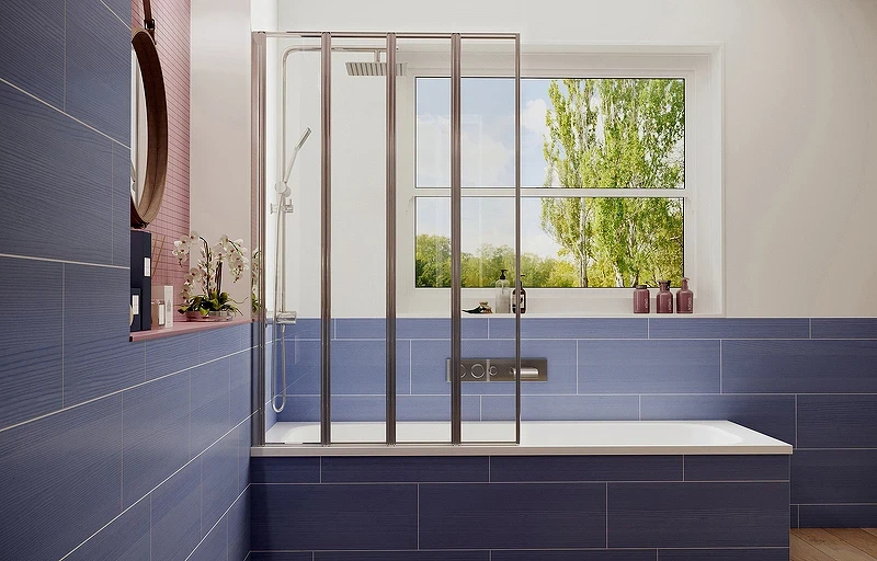 Шторка на ванну Ambassador Bath Screens 100х140 16041111L профиль Хром стекло CrystalPure