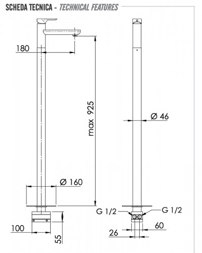 Смеситель для раковины Remer Infinity I18NO цвет Черный матовый