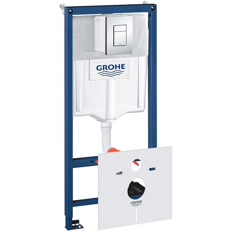 Комплект унитаза Ceruttispa Orlter Aria Tornado CT9955 с инсталляцией Grohe Rapid SL 38775001 с сиденьем Микролифт и клавишей смыва Хром фарфор подвесной