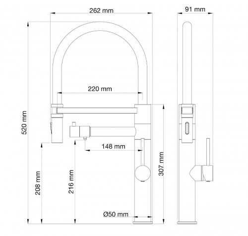 Смеситель для кухни Wonzon &amp; Woghand WW-88458007-MB цвет Черный матовый
