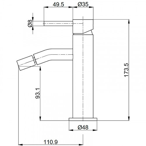 Смеситель для биде AQUAme Siena AQM6216MB Черный матовый латунь