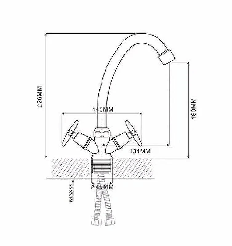 Смеситель для кухни Ekko E42020-1 Хром
