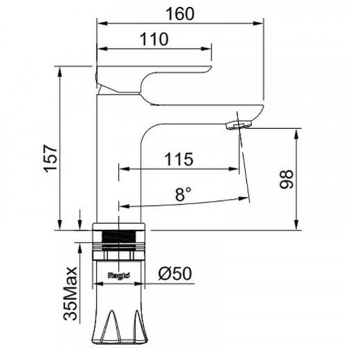 Смеситель для раковины Raglo R03.10 Хром латунь