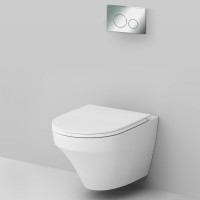 Комплект унитаза с инсталляцией AM.PM Inspire FlashClean IS49051.501700 с сиденьем Микролифт и клавишей смыва Хром фарфор подвесной