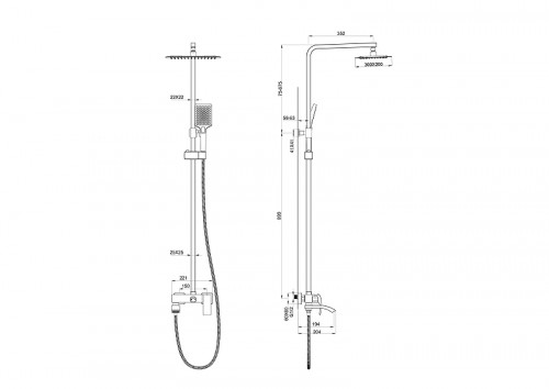 Душевая система Wonzon & Woghand Fit WW-88739009-BG цвет Брашированное золото