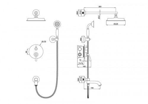 Душевая система Wonzon & Woghand Steam WW-88939008-BGM цвет Темный графит